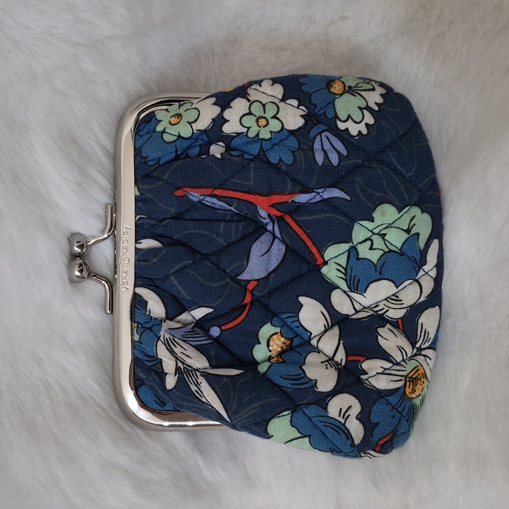 Vera Bradley Quilted Blue and Floral Coin Purse